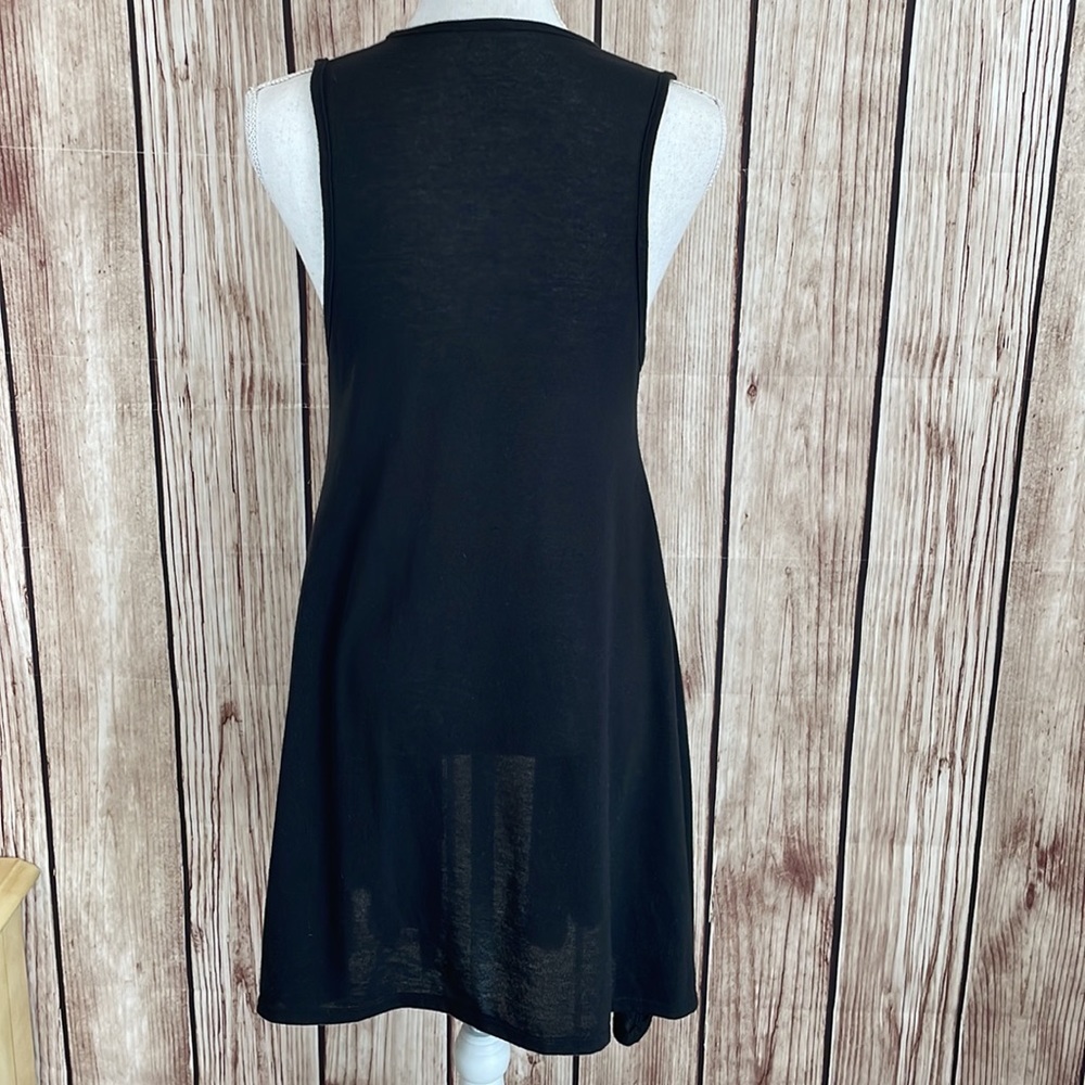 Petrol Industries Black Long Line Sleeveless Open Cardigan w/Metal Accents Small - Picture 5 of 8